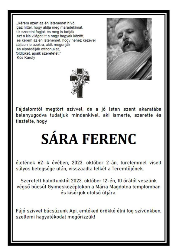 Sára Ferenc temetése